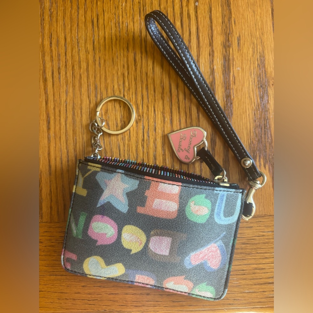 Dooney & Bourke - Letter Print Wristlet with Keychain